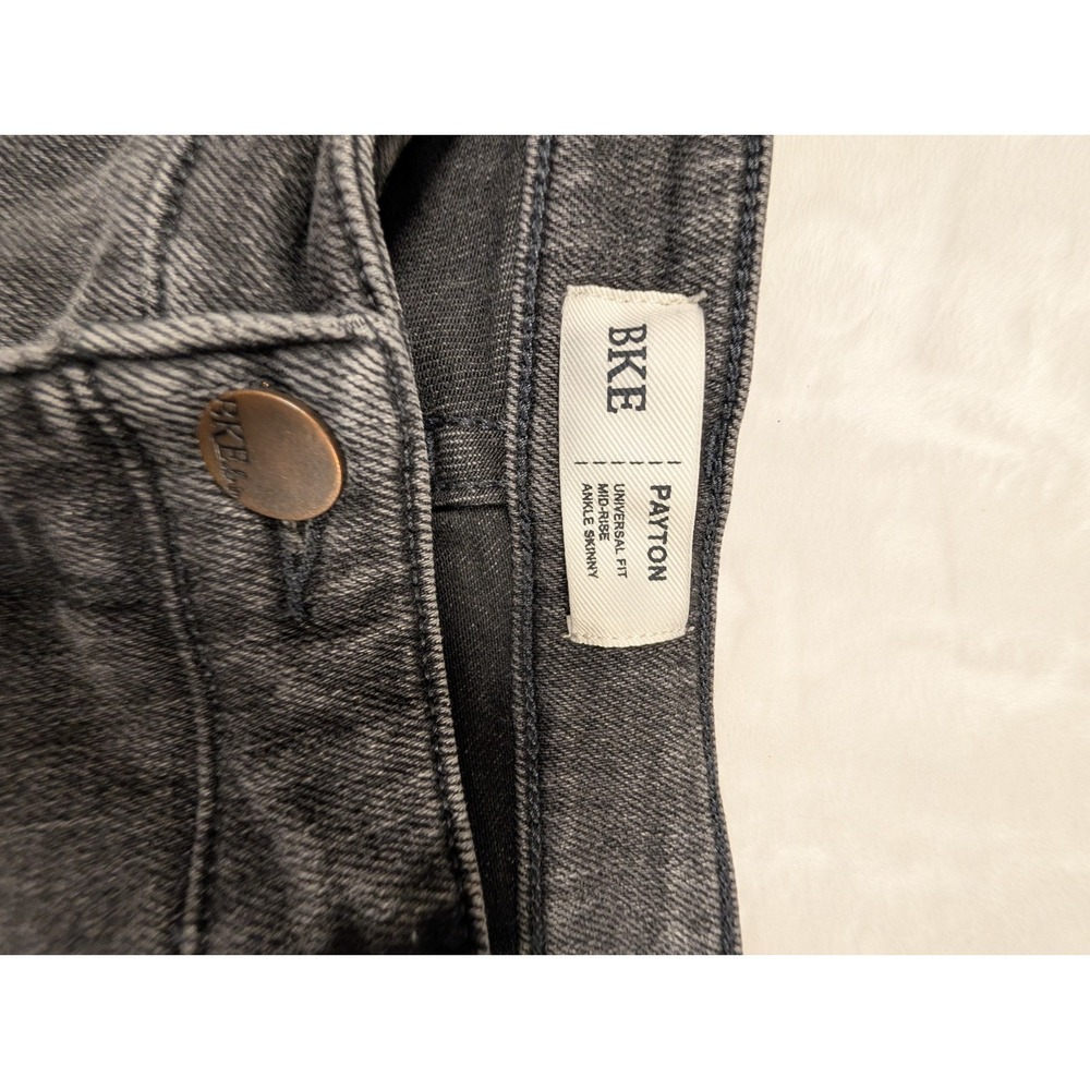 BKE Payton Men's Denim Black Mid-Rise Straight Universal Fit Raw Hem Size 39X26 - Picture 9 of 10
